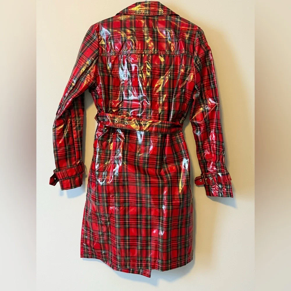 Plaid coated trench coat. - Picture 2 of 7